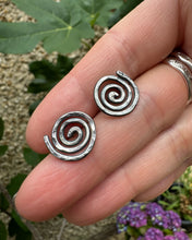 Load image into Gallery viewer, Silver spiral studs