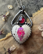 Load image into Gallery viewer, Galaxy and tourmaline heart pendant