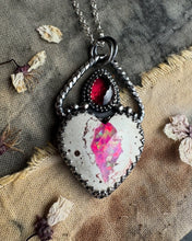 Load image into Gallery viewer, Galaxy and tourmaline heart pendant