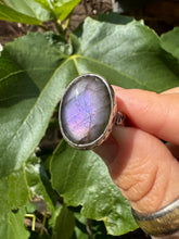 Load image into Gallery viewer, Purple labradorite textured ring