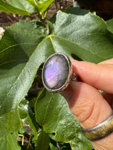 Load image into Gallery viewer, Purple labradorite textured ring