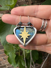 Load image into Gallery viewer, Blue Labradorite star pendant