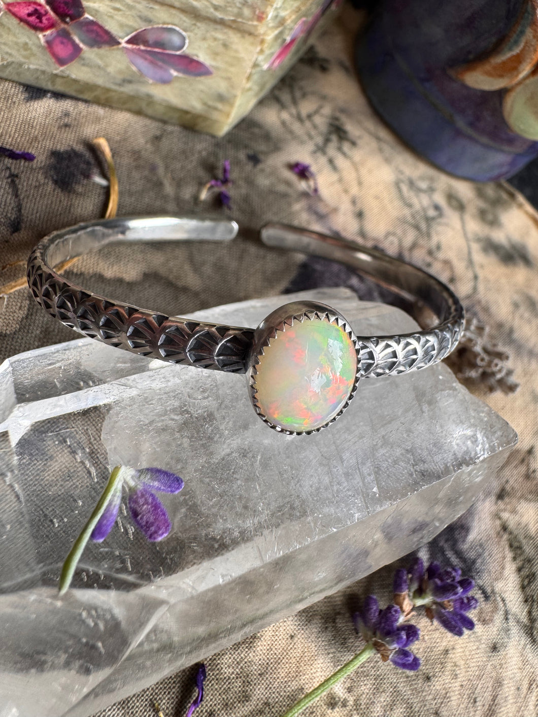 Oval Opal cuff