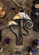 Load image into Gallery viewer, Sterling silver mushrooms pendant