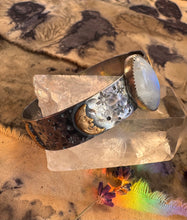 Load image into Gallery viewer, Rainbow moonstone celestial cuff
