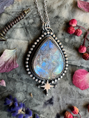 Rainbow moonstone necklace