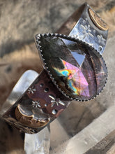 Load image into Gallery viewer, Purple Labradorite celestial cuff 3