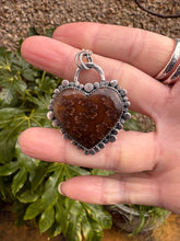 Load image into Gallery viewer, Ammonite heart necklace