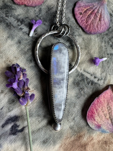 Rainbow moonstone pendant