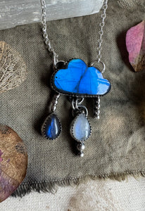 Labradorite rainy cloud necklace