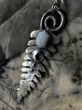 Load image into Gallery viewer, Silver opal fern necklace