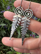 Load image into Gallery viewer, Spiral Fern Earrings (moon phase)