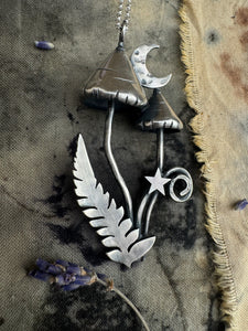 Silver Magic Mushroom necklace