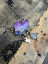 Load image into Gallery viewer, Purple Labradorite rainy cloud necklace