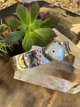 Load image into Gallery viewer, Rainbow moonstone celestial cuff