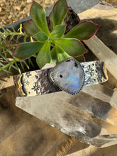 Load image into Gallery viewer, Rainbow moonstone celestial cuff