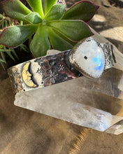 Load image into Gallery viewer, Rainbow moonstone celestial cuff