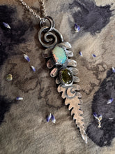 Load image into Gallery viewer, Tourmaline and opal fern necklace