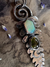 Load image into Gallery viewer, Tourmaline and opal fern necklace