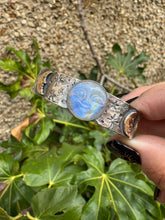 Load image into Gallery viewer, Rainbow moonstone cuff for Sam