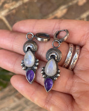 Load image into Gallery viewer, Rainbow moonstone earrings